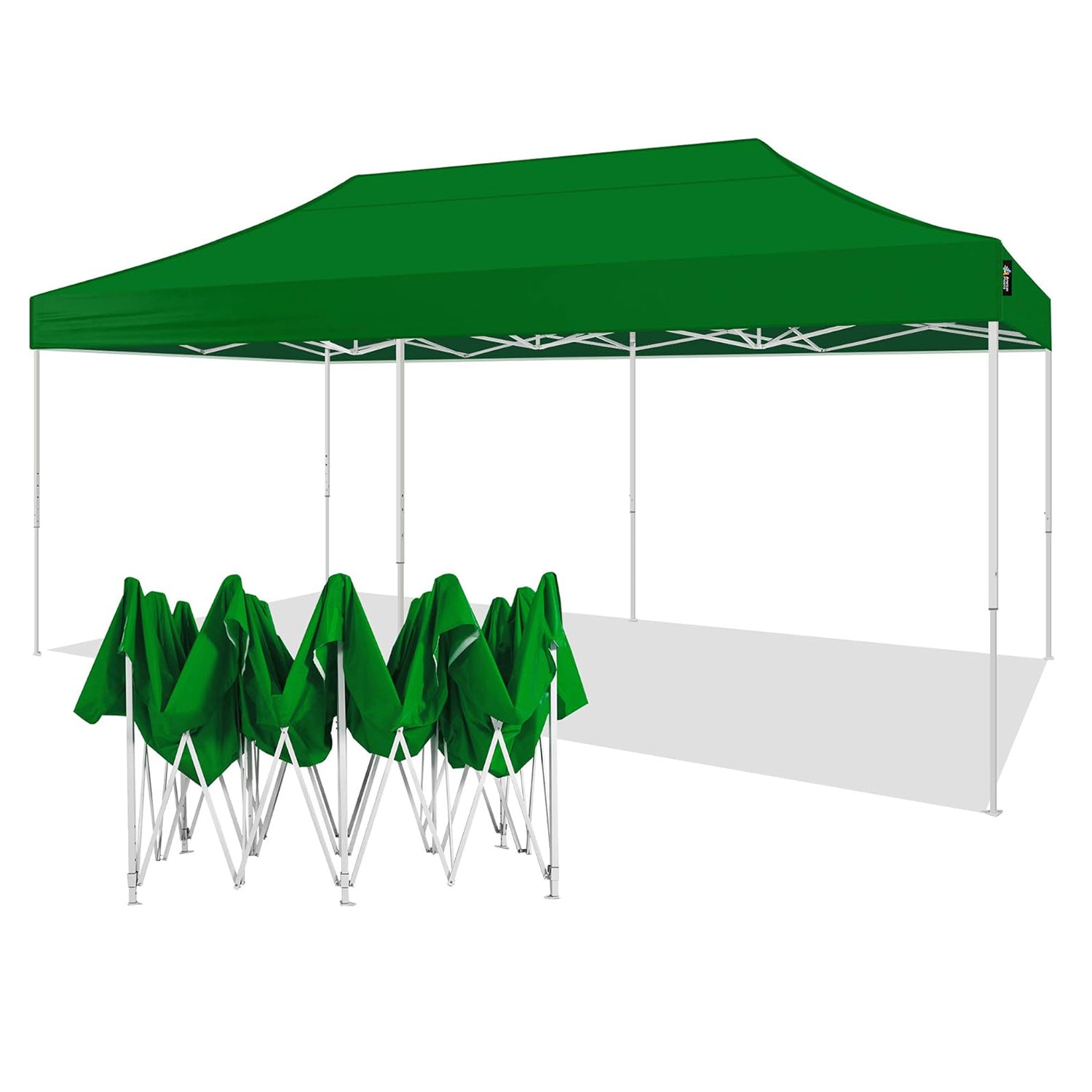 10x20 Pop Up Tent Green Side Walls