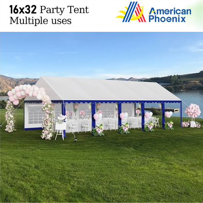 American Phoenix 16'x32' Party Tent- Blue + white - American Phoenix