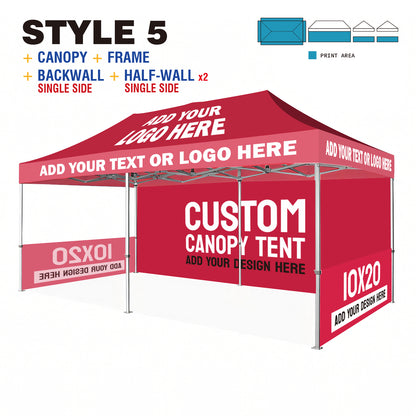 American Phoenix 10 x 20 Custom Canopy with Your Logo Graphics - American Phoenix