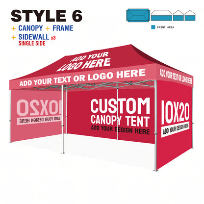 American Phoenix 10 x 20 Custom Canopy with Your Logo Graphics - American Phoenix