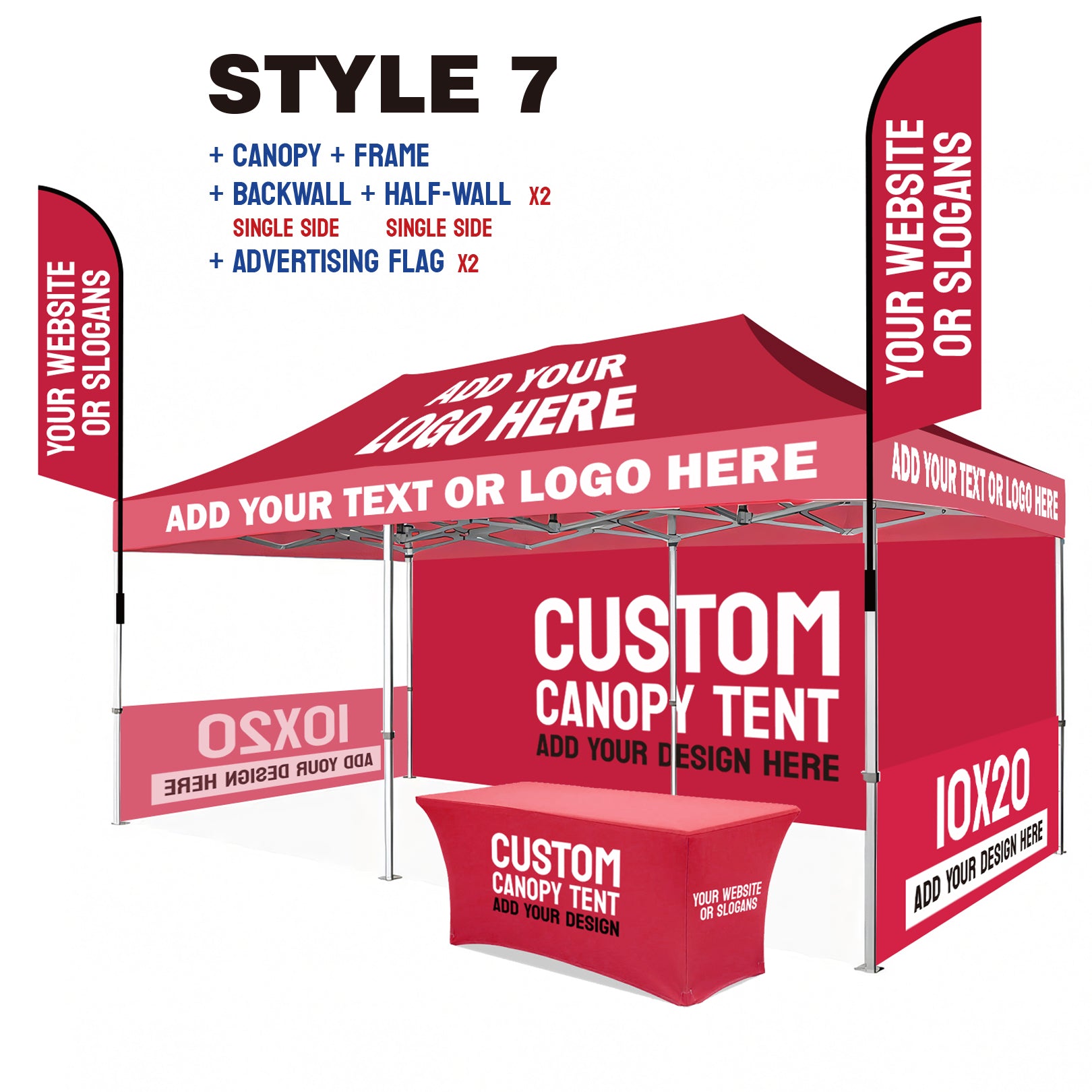 American Phoenix 10 x 20 Custom Canopy with Your Logo Graphics - American Phoenix