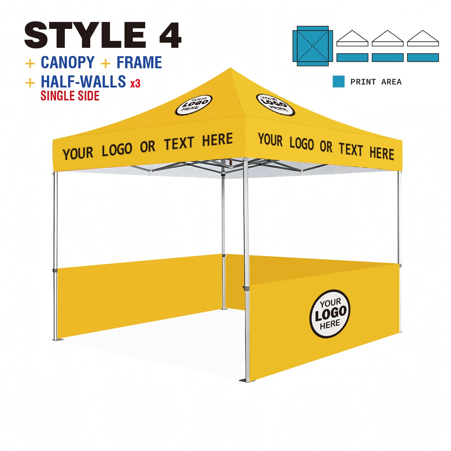 American Phoenix 10 x 10 Custom Canopy with Your Logo Graphics - American Phoenix