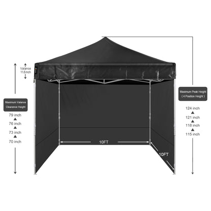 American Phoenix 10x10 Commercial Canopy Tent with Walls (Black) - American Phoenix