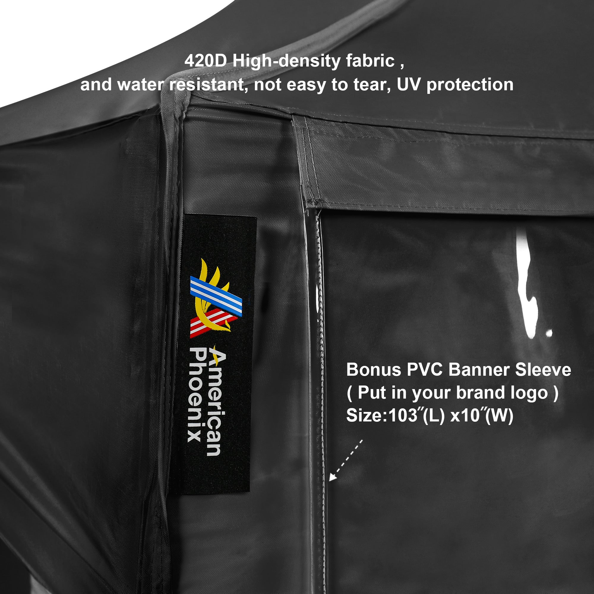 American Phoenix 10x10 Commercial Canopy Tent with Walls (Black) - American Phoenix