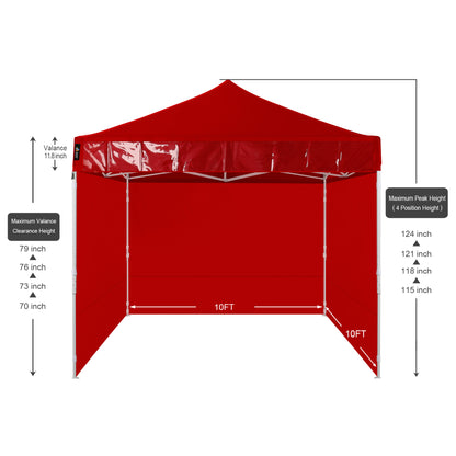 American Phoenix 10x10 Commercial Canopy Tent with Walls (Red) - American Phoenix