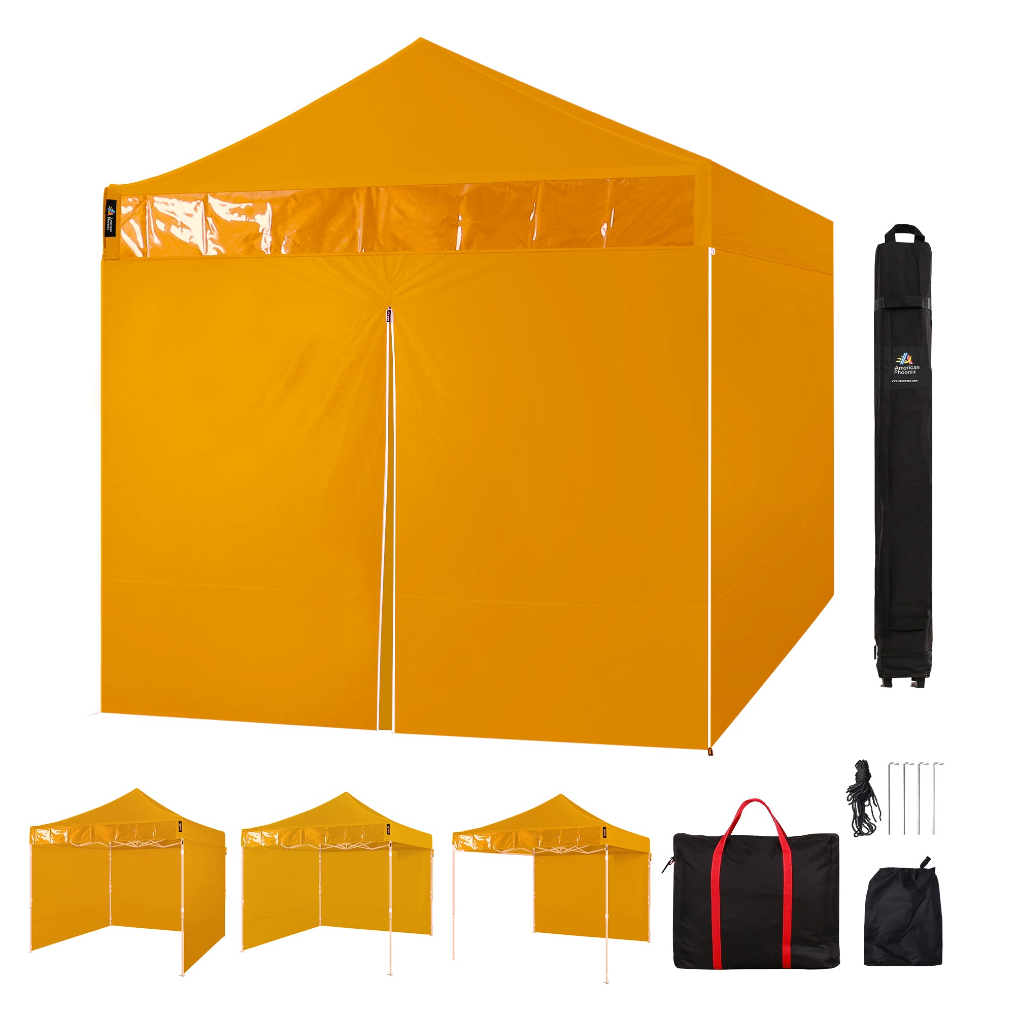 American Phoenix 10x10 Commercial Canopy Tent with Walls (Yellow) - American Phoenix